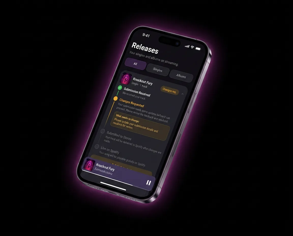 Banger app showing release analytics and store delivery
